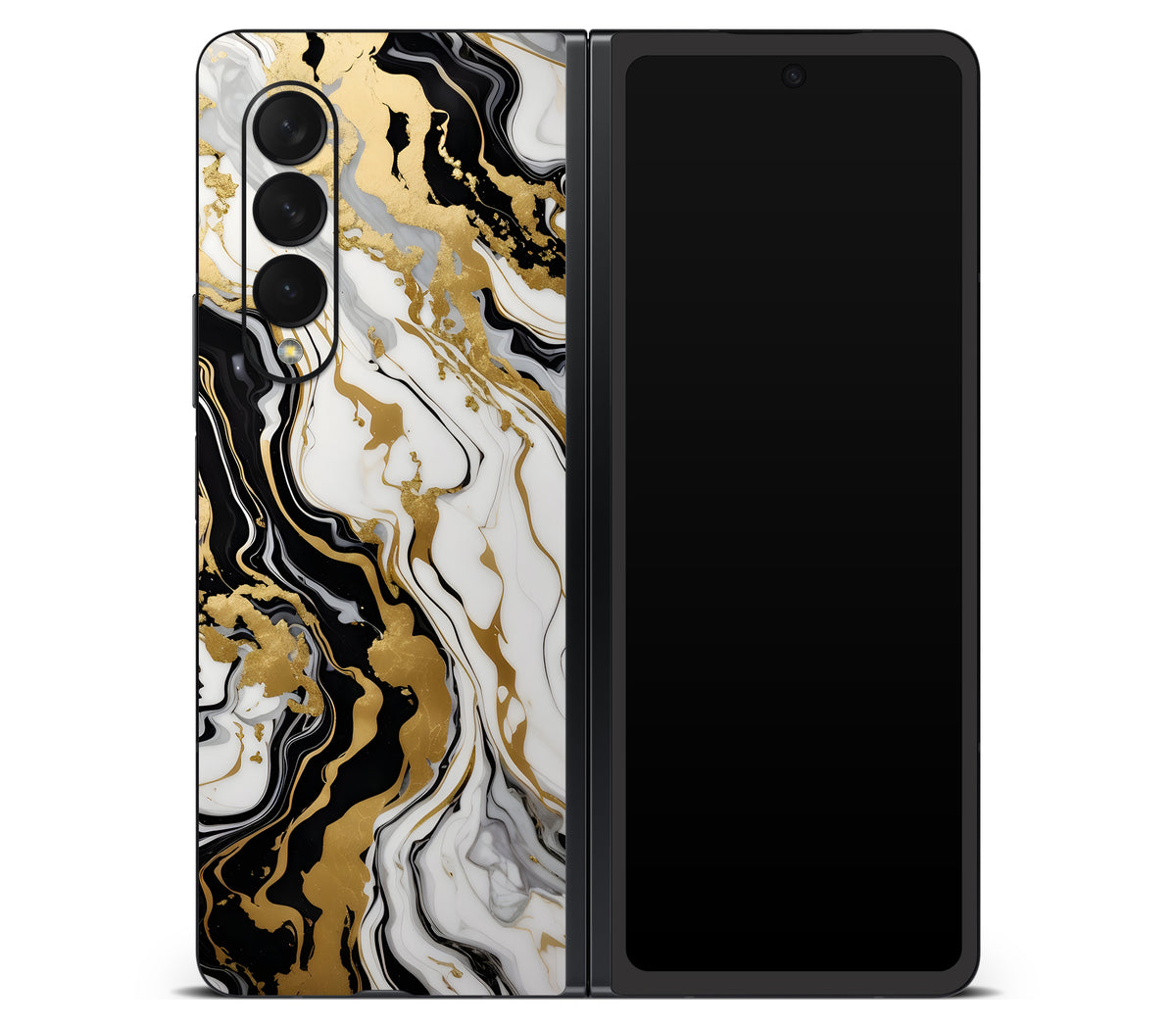 Galaxy Z Fold 3 skin, Gold Flare, back skin