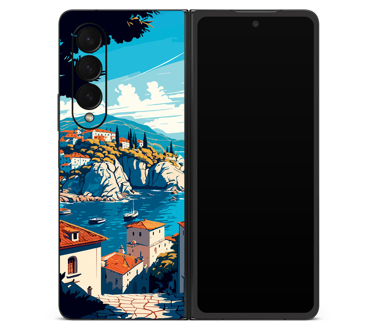 Galaxy Z Fold 4 skin, Coastal Clouds, back skin