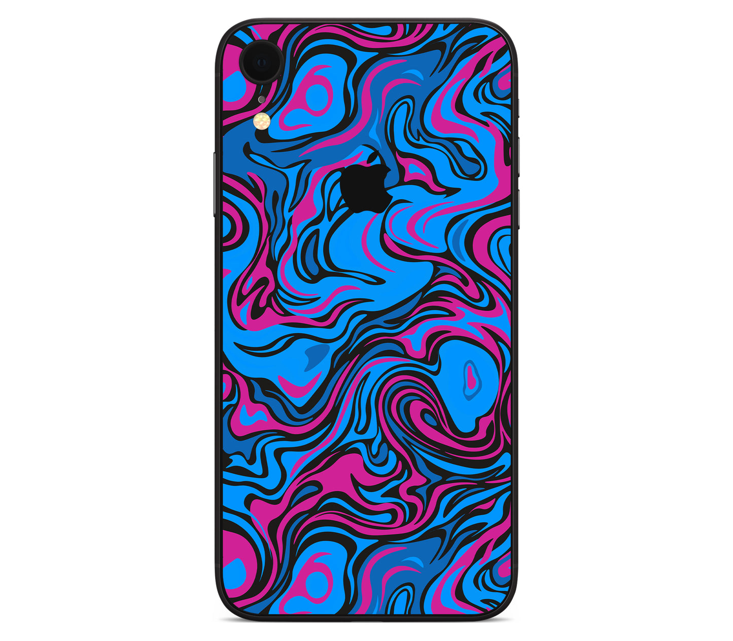 iPhone XR skin, Brain Drain, back skin with logo cutout