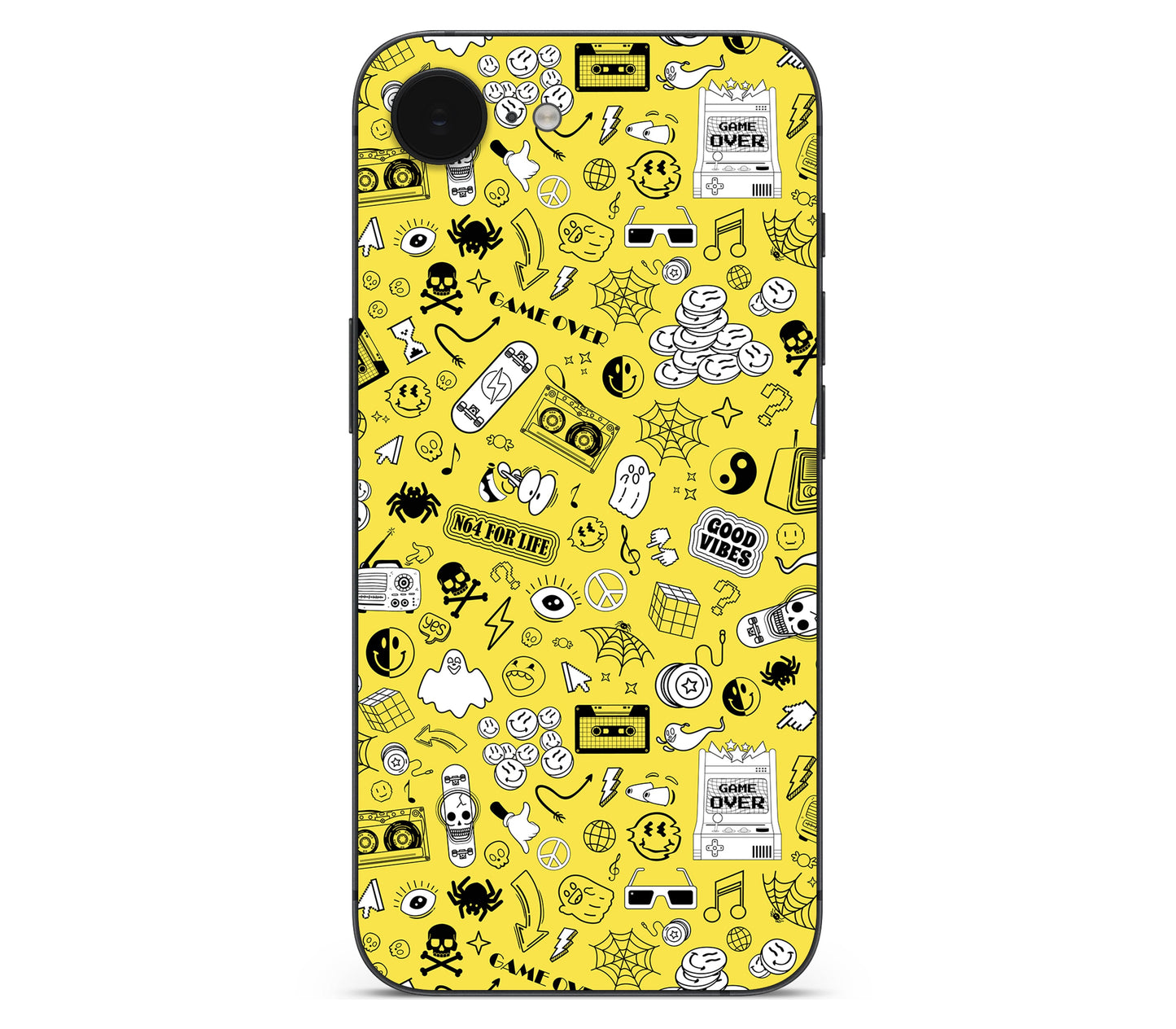 iPhone 17e skin, 90’s Nostalgia, back skin without logo cutout