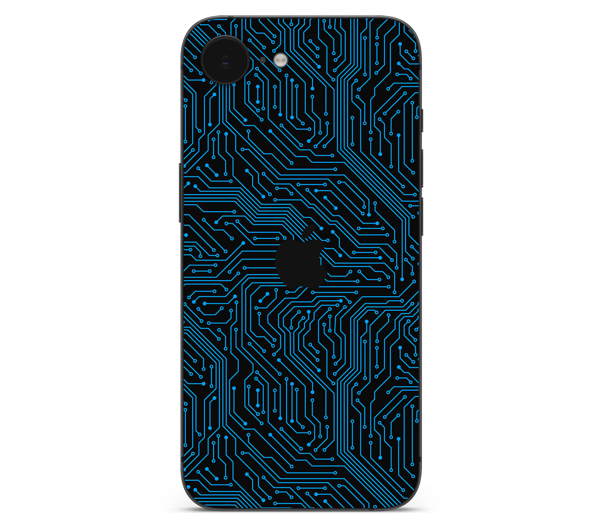 iPhone 16e skin, Eternal Blue, back skin with logo cutout
