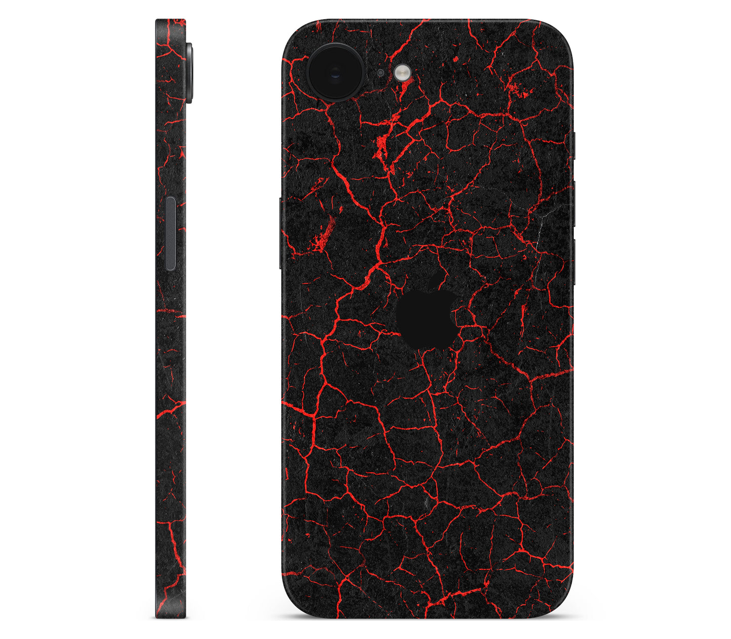 iPhone 17e skin, Hellcrack, full wrap with logo cutout