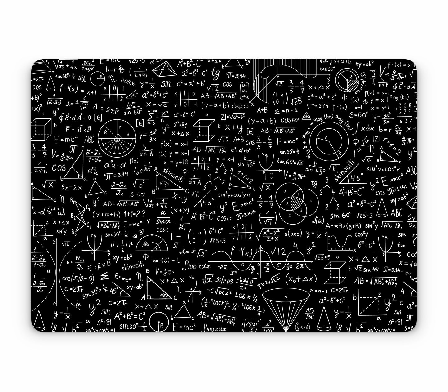 MacBook Pro 14" (2025, M5) skin, Math Madness, top skin without logo cutout