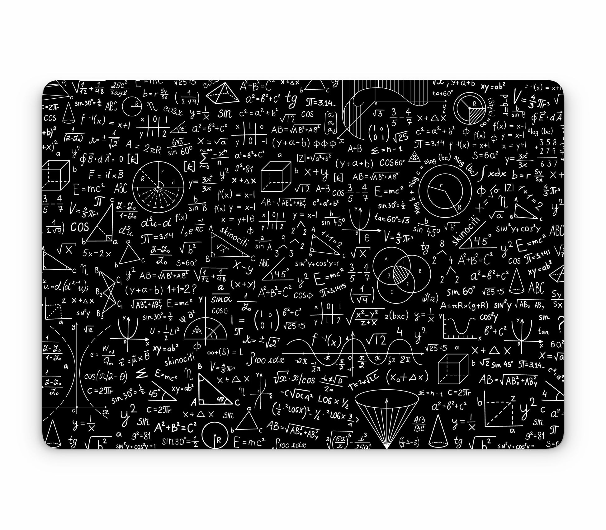 MacBook Pro 13" (2016-2019) Touch Bar skin, Math Madness, top skin without logo cutout