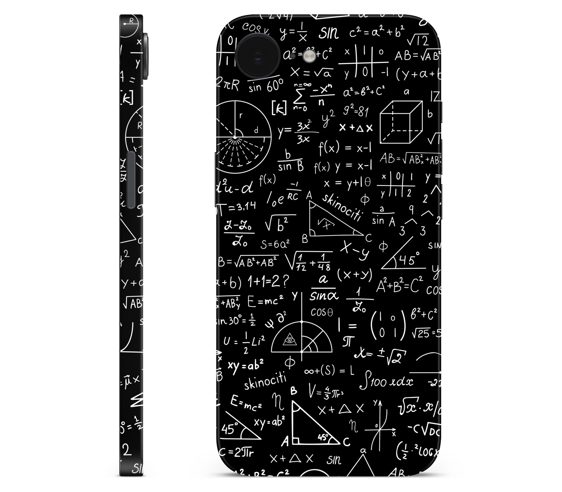 iPhone 17e skin, Math Madness, full wrap without logo cutout
