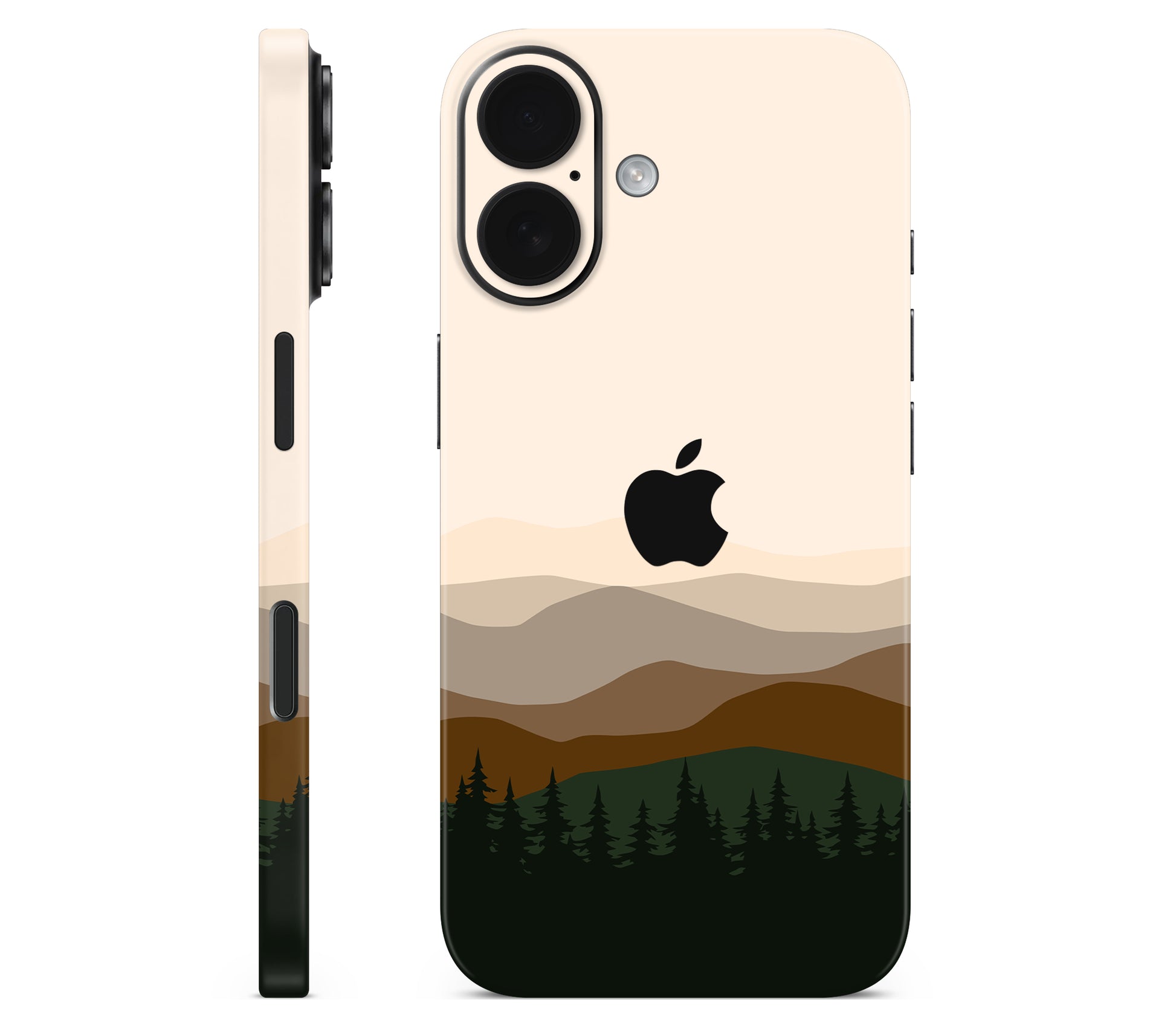 iPhone 16 Plus skin, Sierra Dusk, full wrap with logo cutout