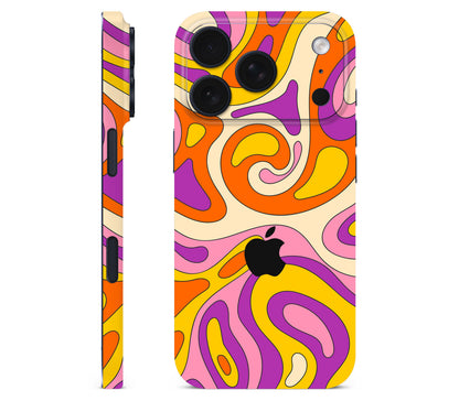 iPhone 18 Pro Max skin, Psycho Vortex, full wrap with logo cutout