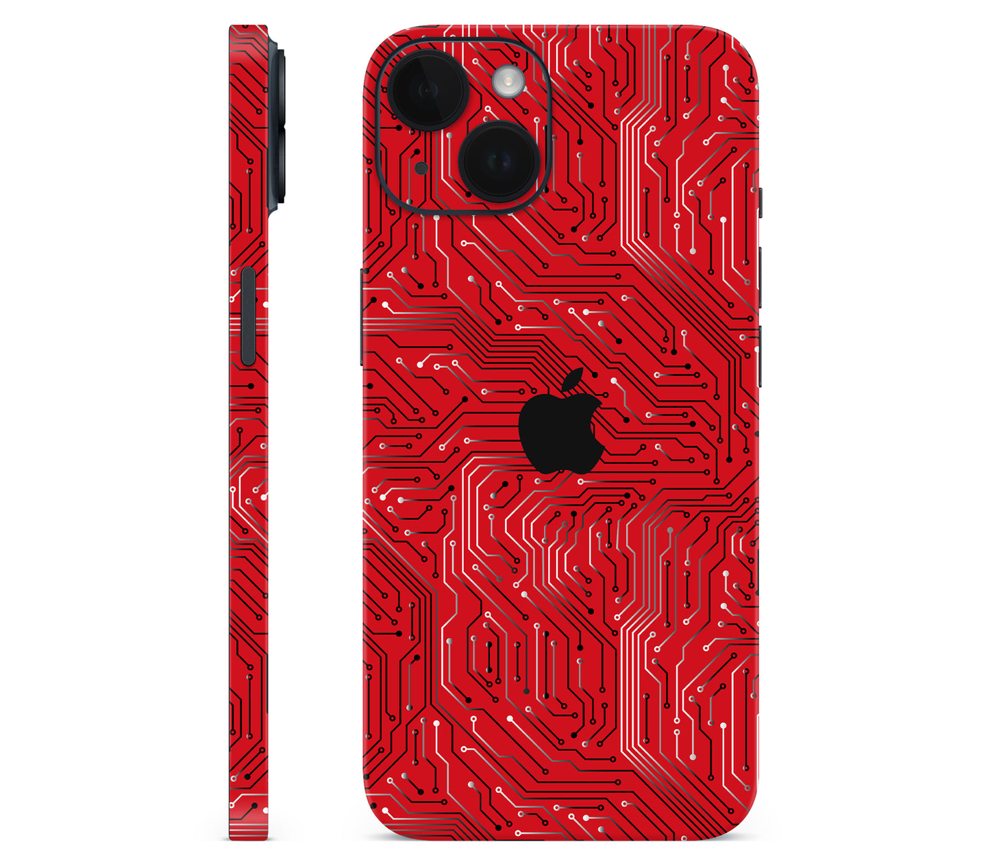 iPhone 14 skin, REDLINE, full wrap with logo cutout