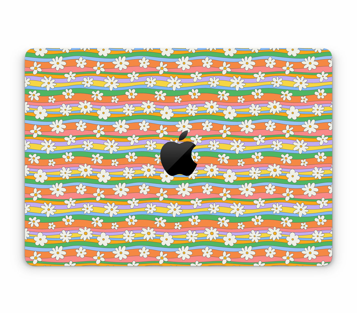 MacBook Pro 14" (2025, M5) skin, Daisy Drift, top skin with logo cutout