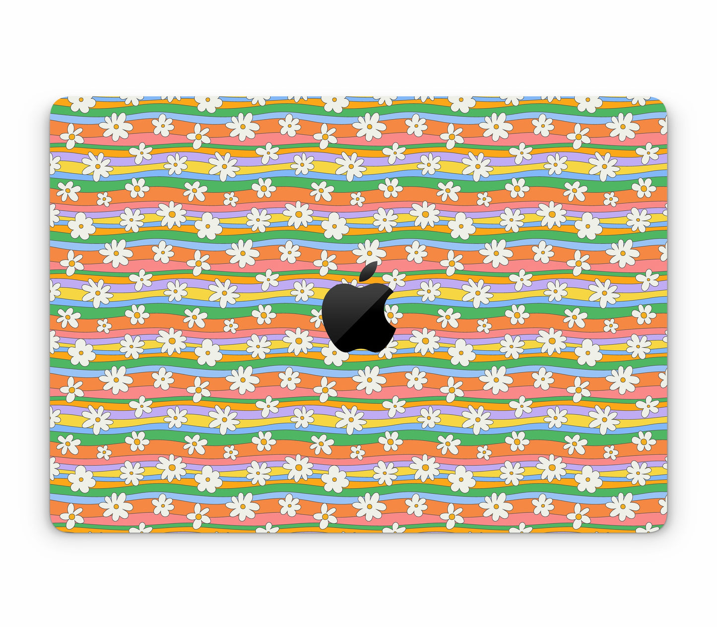 MacBook Pro 14" (2025, M5) skin, Daisy Drift, top skin with logo cutout