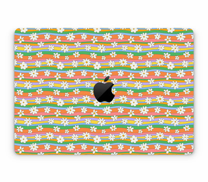 MacBook Pro 14" (2025, M5) skin, Daisy Drift, top skin with logo cutout