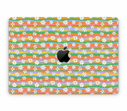 MacBook Pro 14" (2022, M2) skin, Daisy Drift, top skin with logo cutout