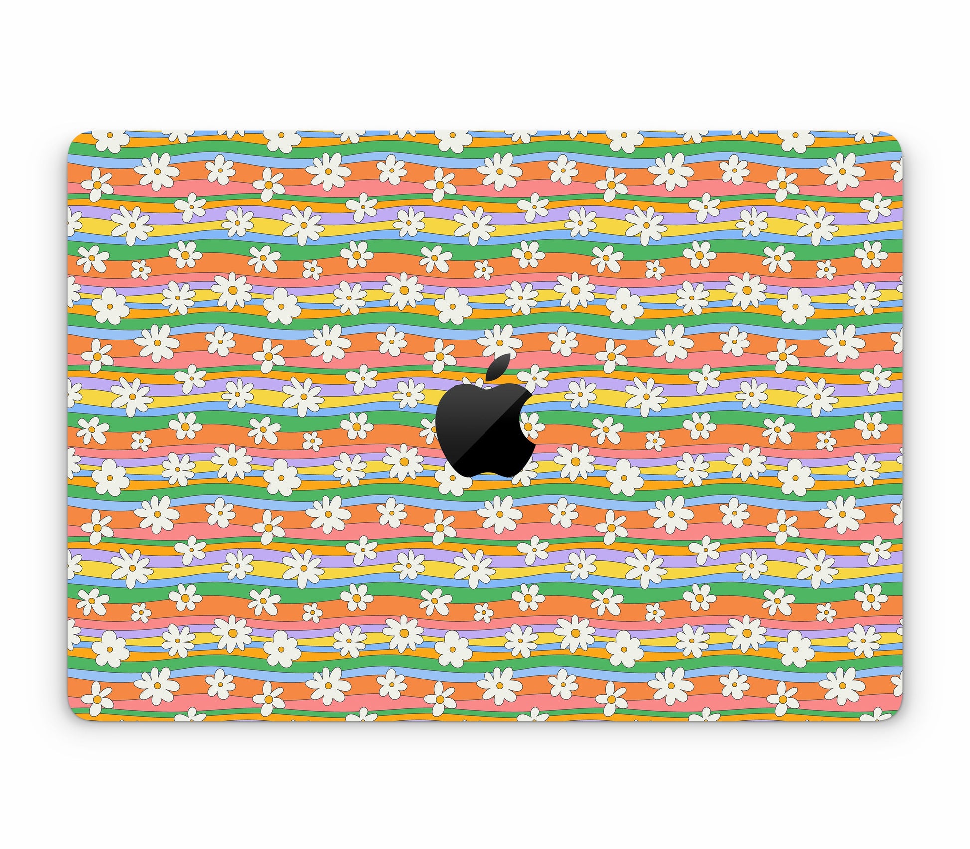 MacBook Air 13" (2025, M4) skin, Daisy Drift, top skin with logo cutout