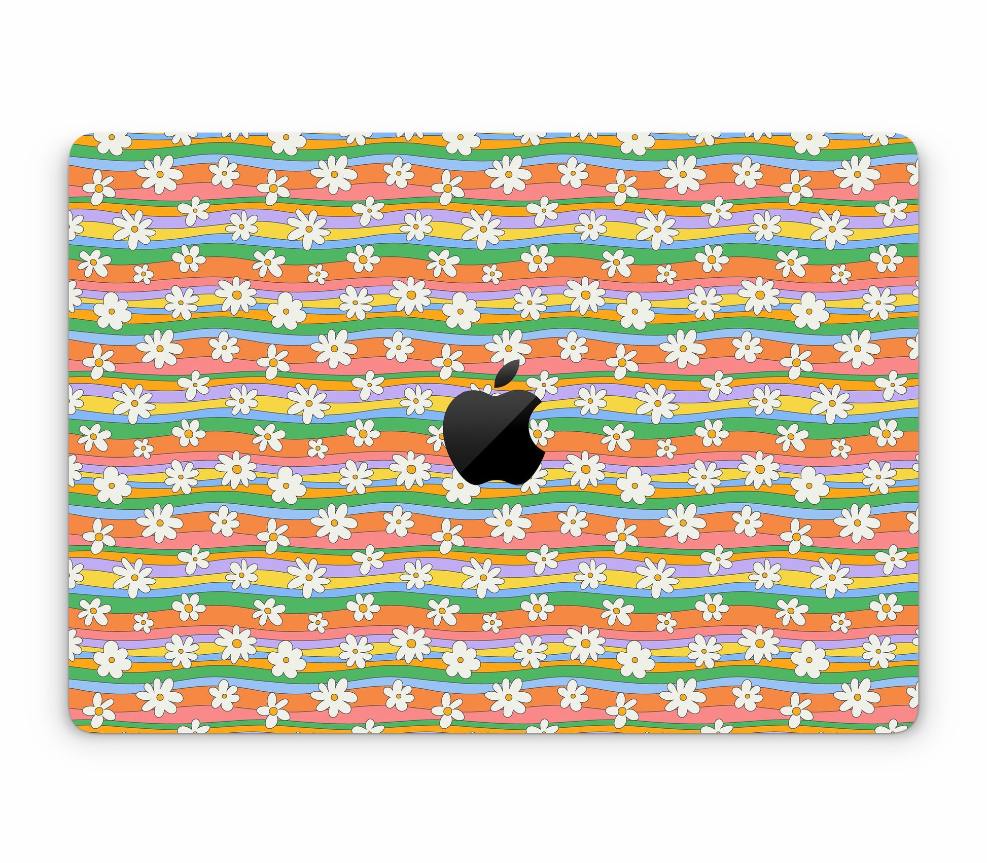 MacBook Air 13" (2025, M4) skin, Daisy Drift, top skin with logo cutout