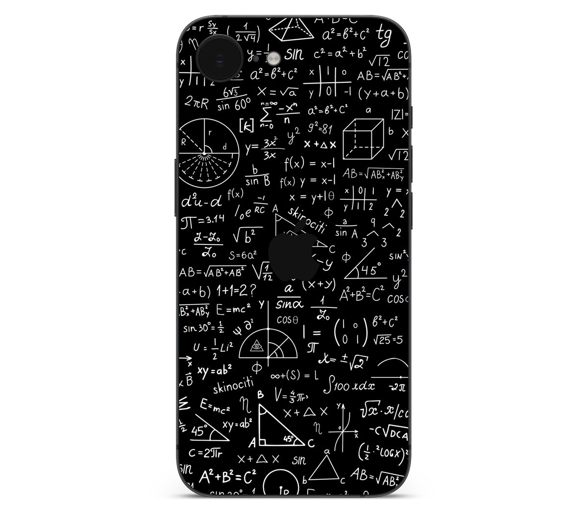 iPhone 16e skin, Math Madness, back skin with logo cutout