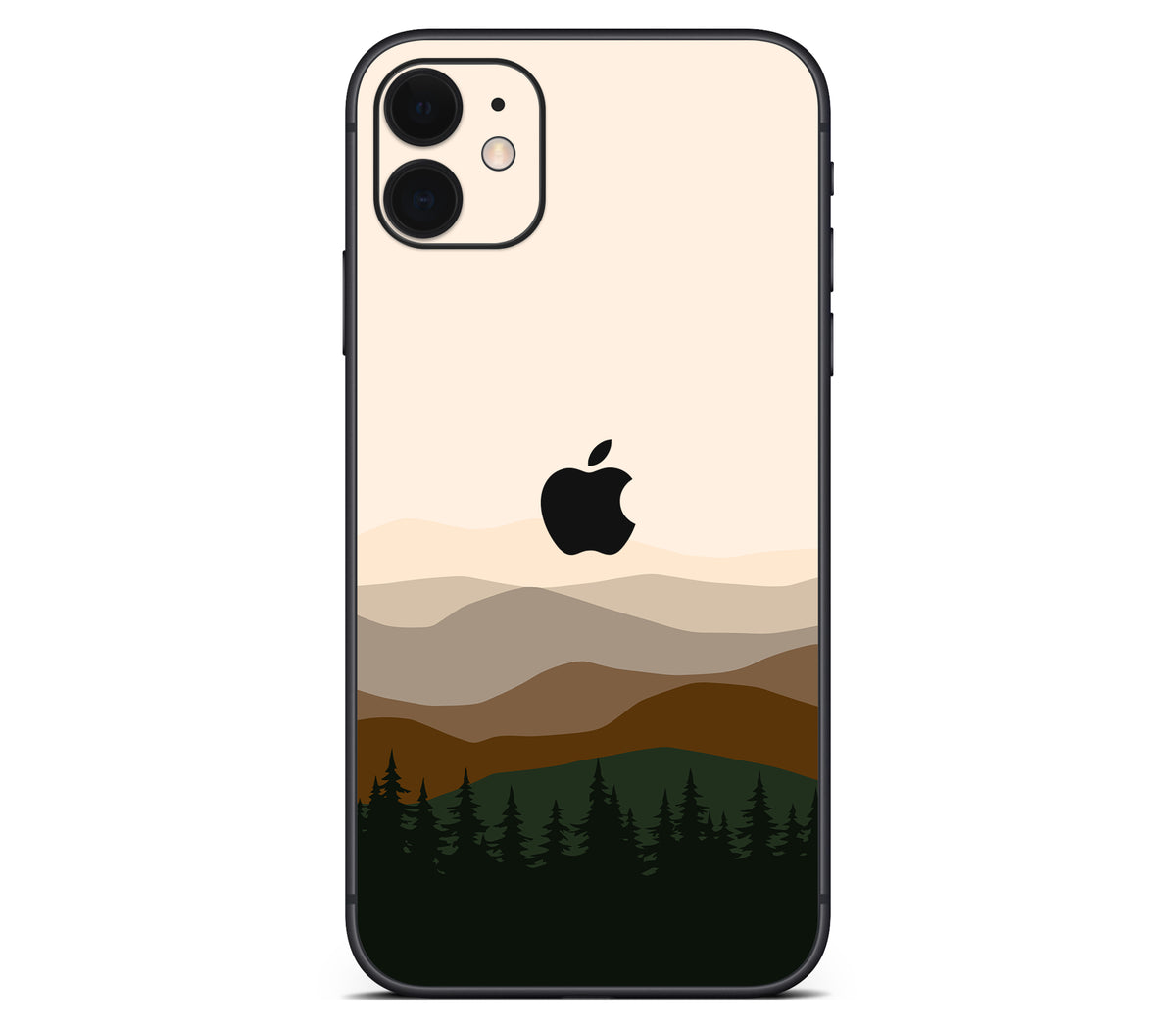 iPhone 11 skin, Sierra Dusk, back skin with logo cutout