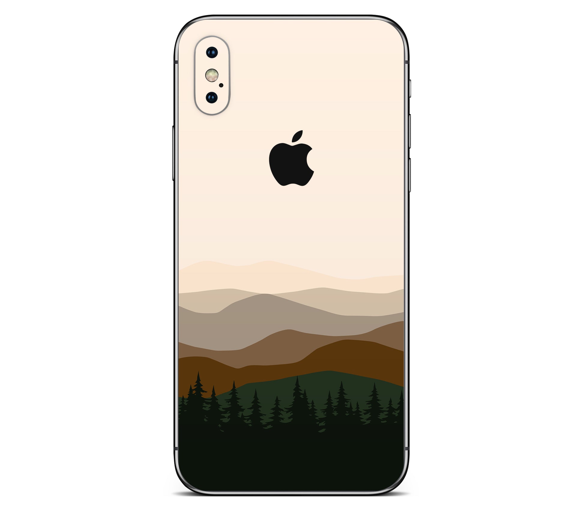 iPhone X skin, Sierra Dusk, back skin with logo cutout