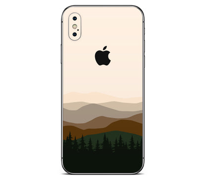 iPhone X skin, Sierra Dusk, back skin with logo cutout