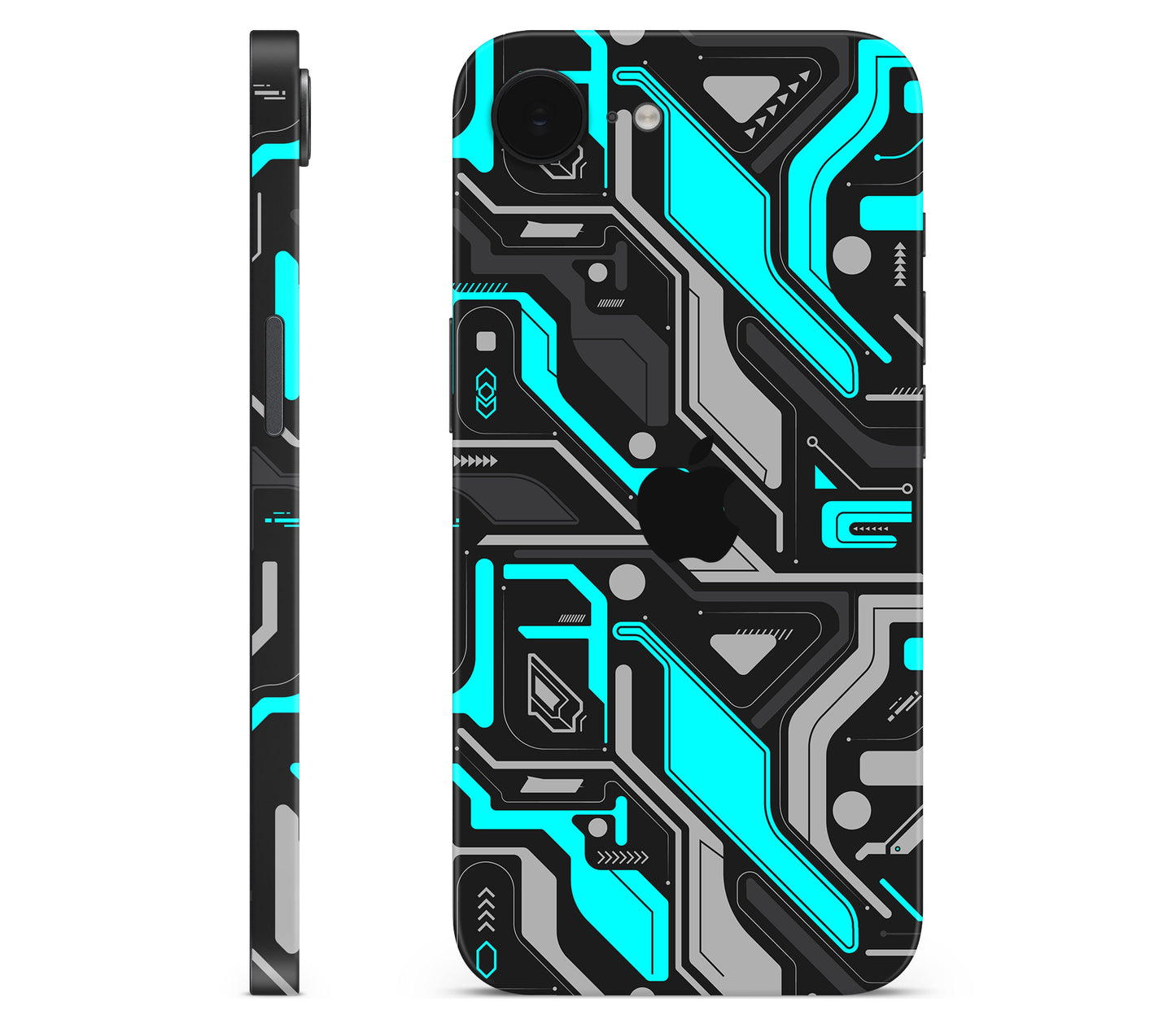 iPhone 17e skin, Code Rot (Glitch), full wrap with logo cutout