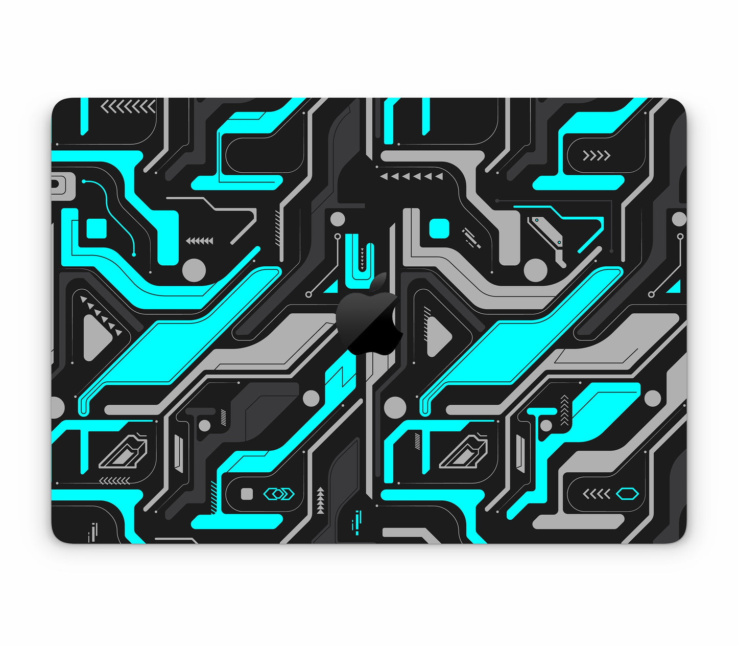 MacBook Air 15" (2025, M4) skin, Code Rot (Glitch), top skin with logo cutout