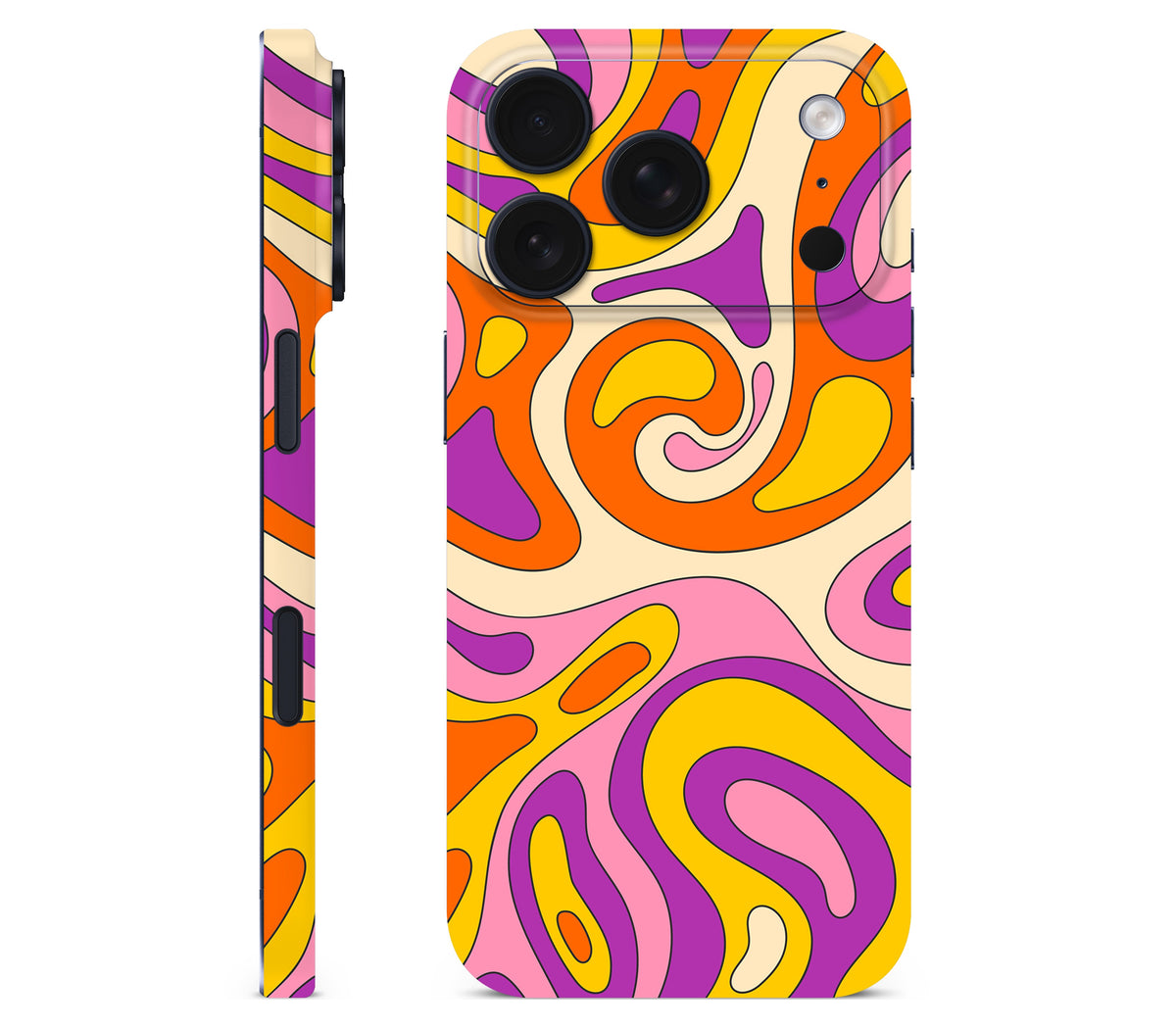 iPhone 18 Pro Max skin, Psycho Vortex, full wrap without logo cutout