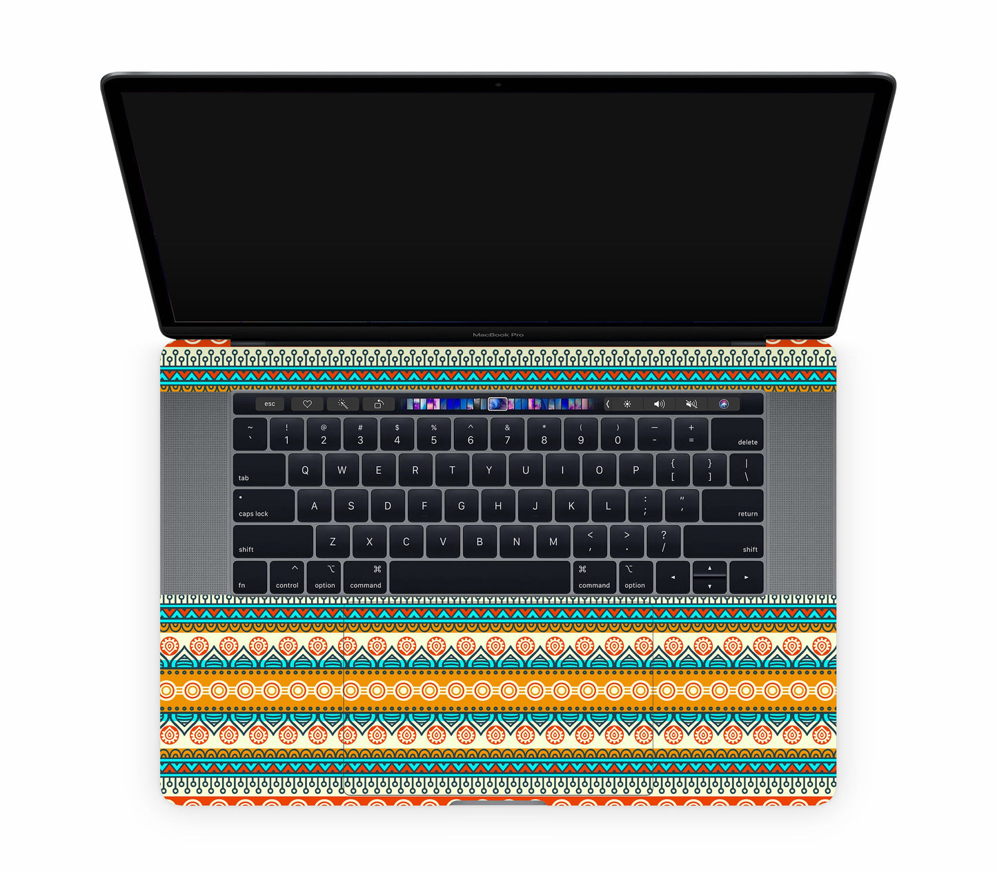 MacBook Pro 15" (2018, Touch Bar) skin, Rangoli, top skin without logo cutout