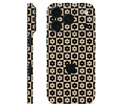 iPhone 18 Pro Max skin, Floral Grid, full wrap with logo cutout