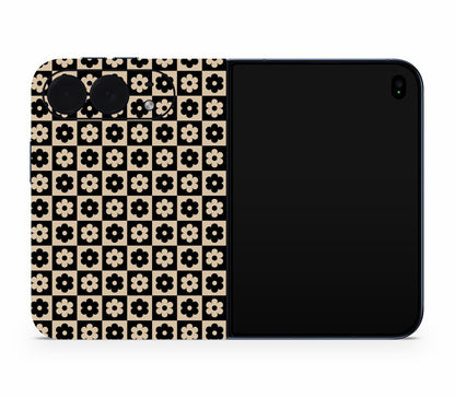 iPhone Duo skin, Floral Grid, full wrap without logo cutout