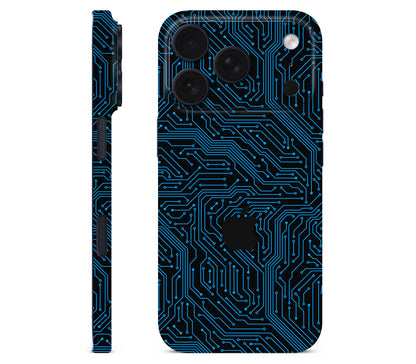 iPhone 18 Pro skin, Eternal Blue, full wrap with logo cutout