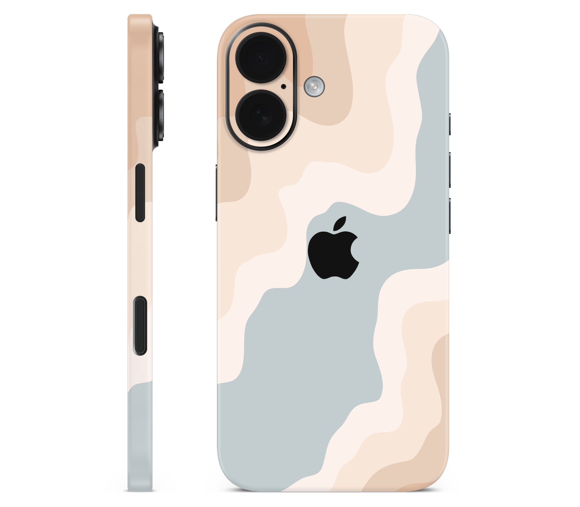 iPhone 16 Plus skin, Drift (Haze), full wrap with logo cutout