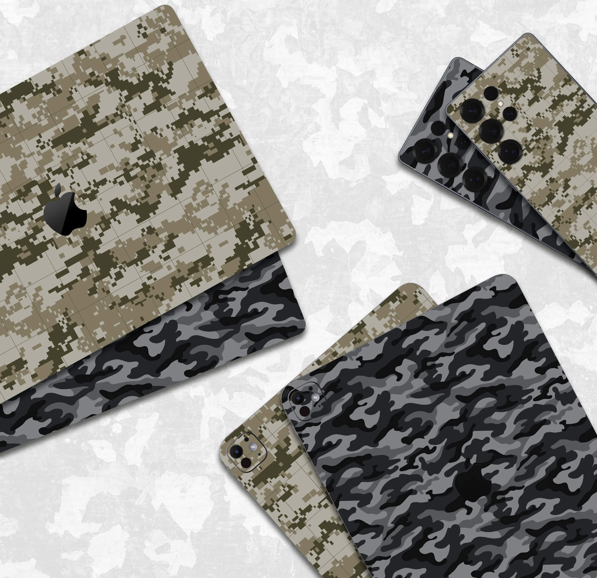 camo kins and wraps for phones, laptops and tablets