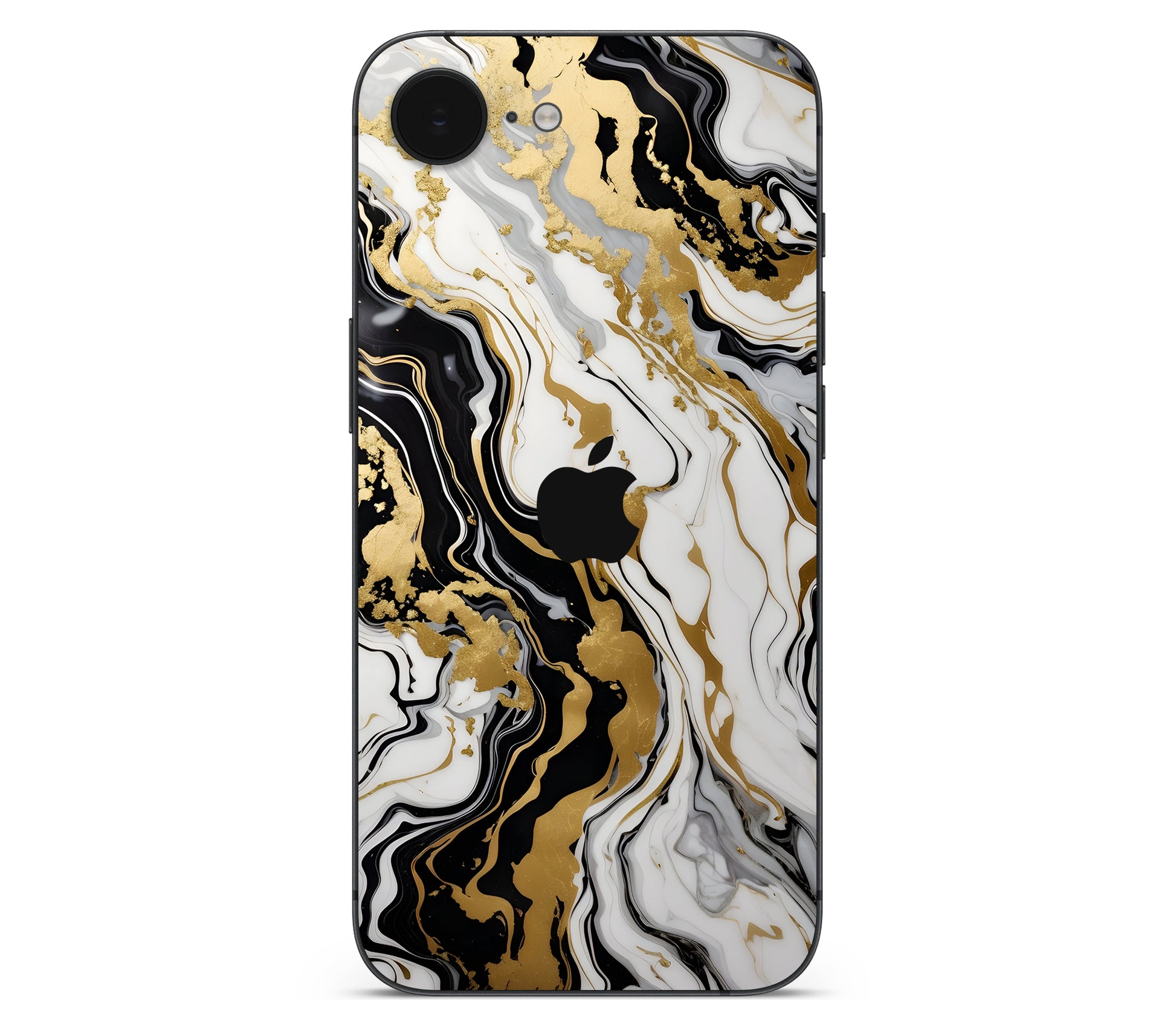 iPhone 17e skin, Gold Flare, back skin with logo cutout