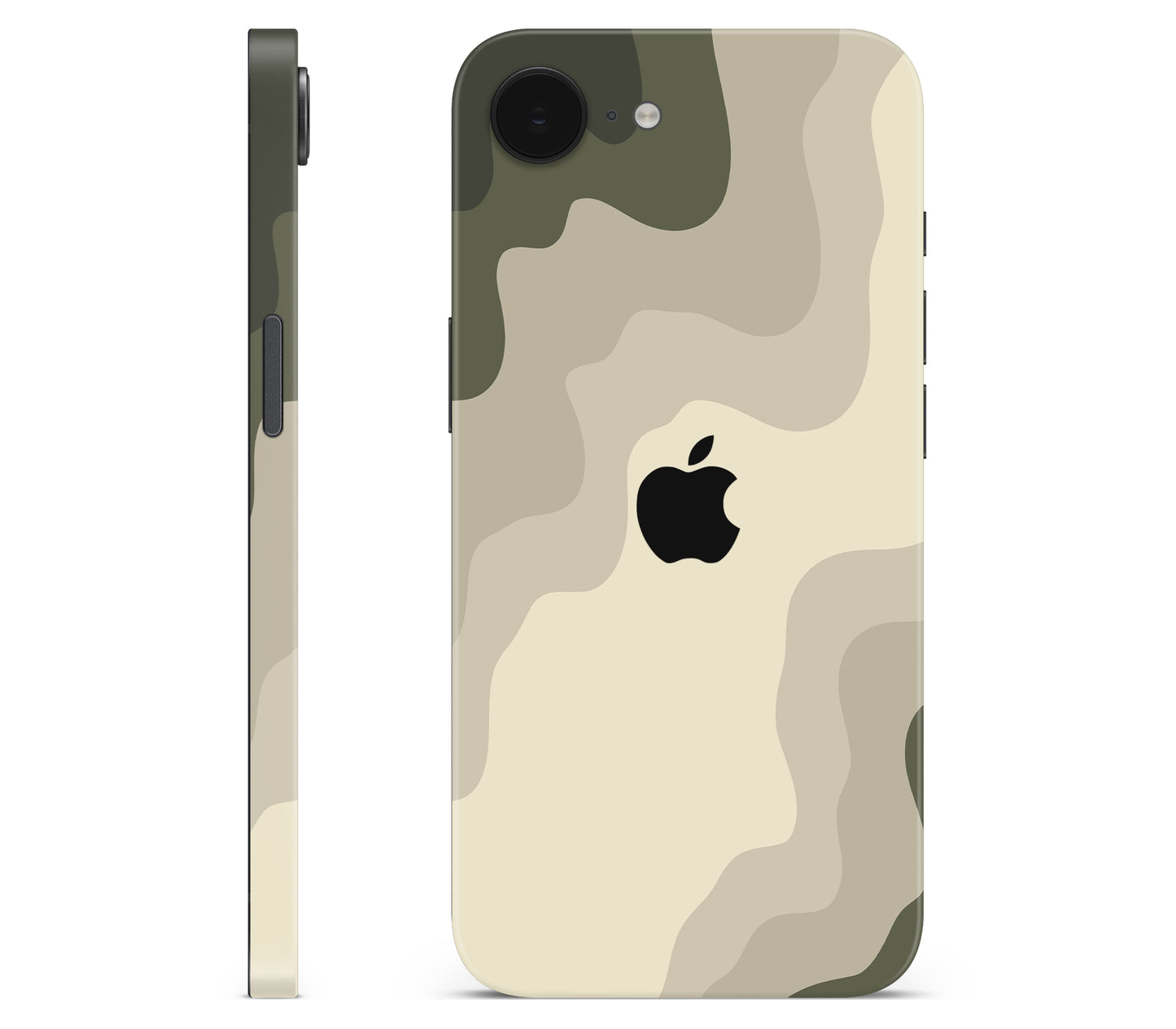 iPhone 16e skin, Drift (Mirage), full wrap with logo cutout