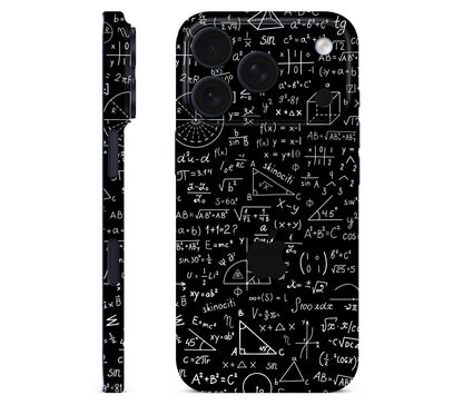 iPhone 18 Pro skin, Math Madness, full wrap with logo cutout