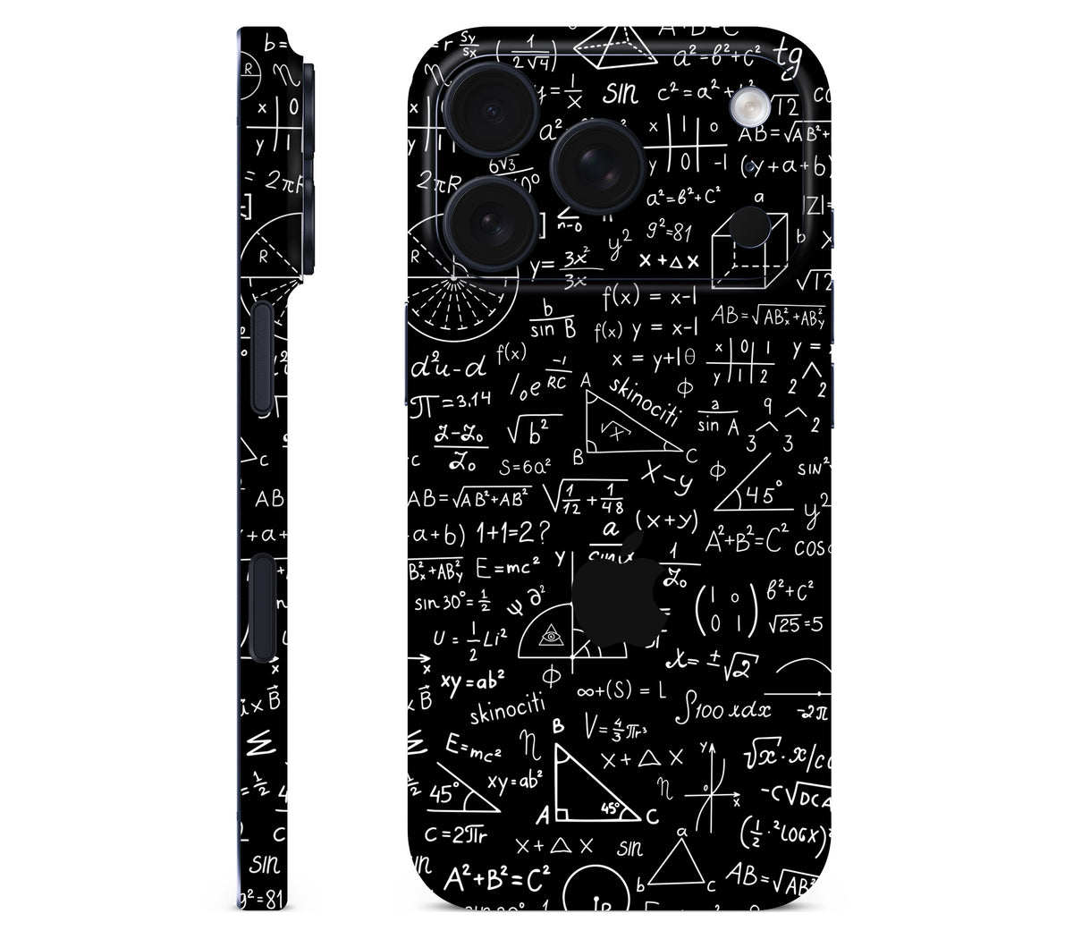 iPhone 18 Pro Max skin, Math Madness, full wrap with logo cutout