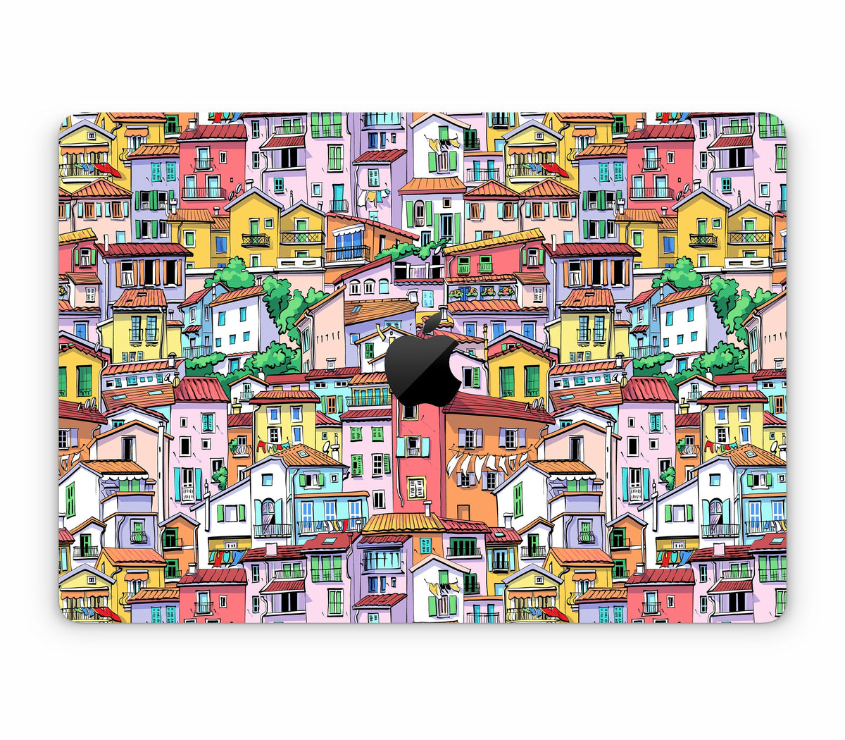 MacBook Air 15" (2025, M4) skin, Menton Mosaic, top skin with logo cutout