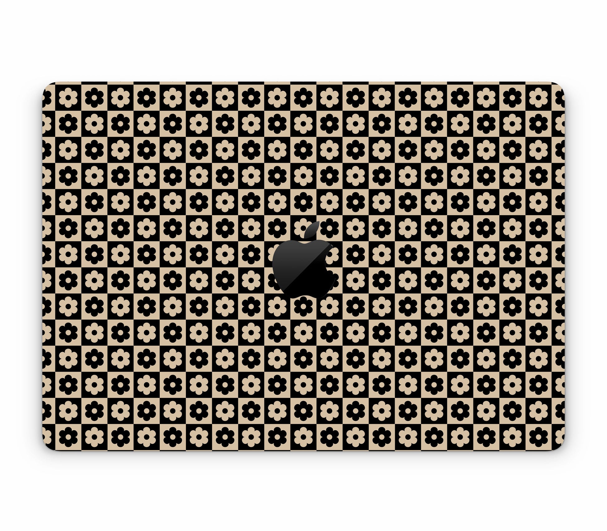 MacBook Air 13" (2022, M2) skin, Floral Grid, top skin with logo cutout