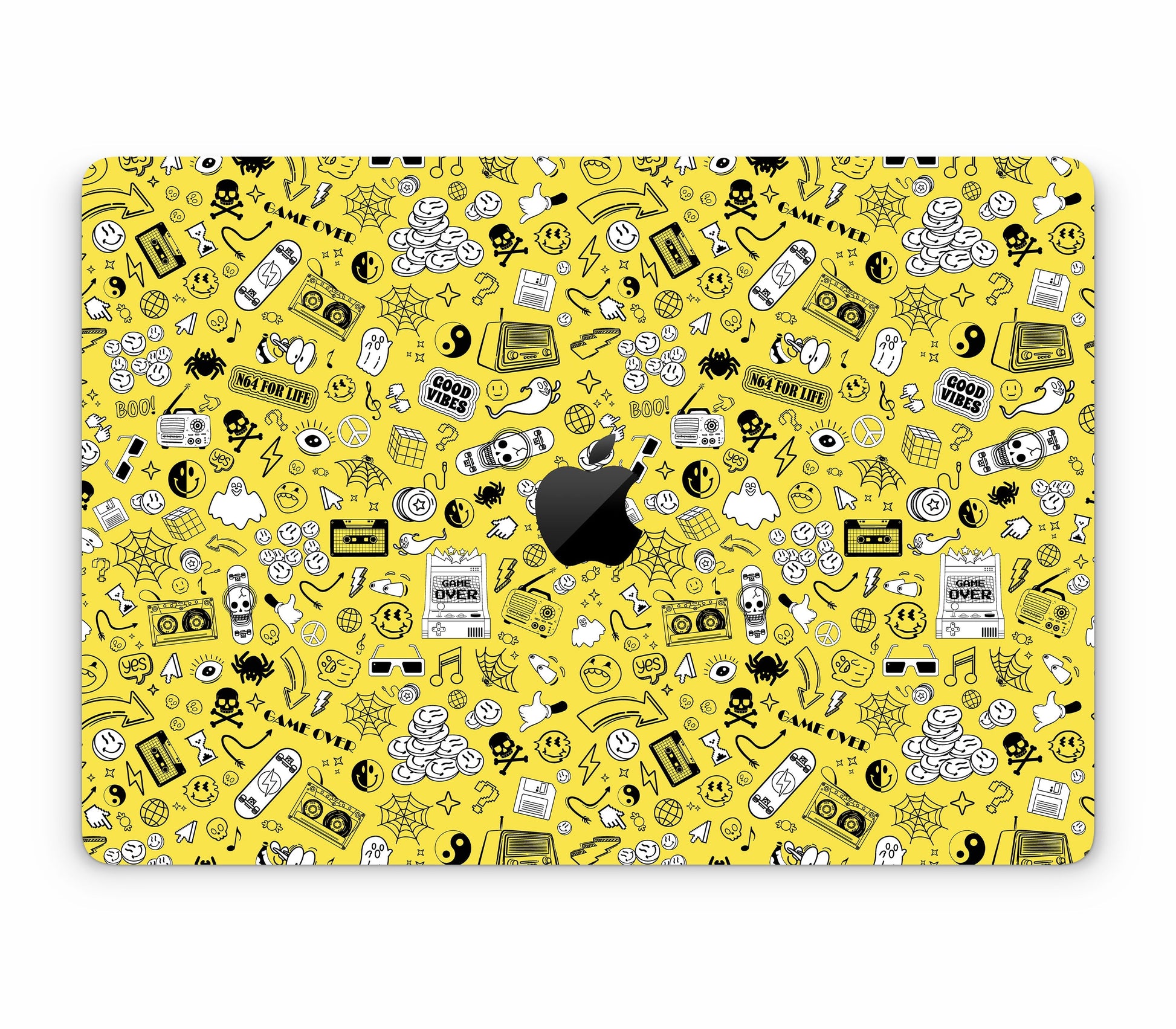 MacBook Air 15" (2025, M4) skin, 90’s Nostalgia, top skin with logo cutout