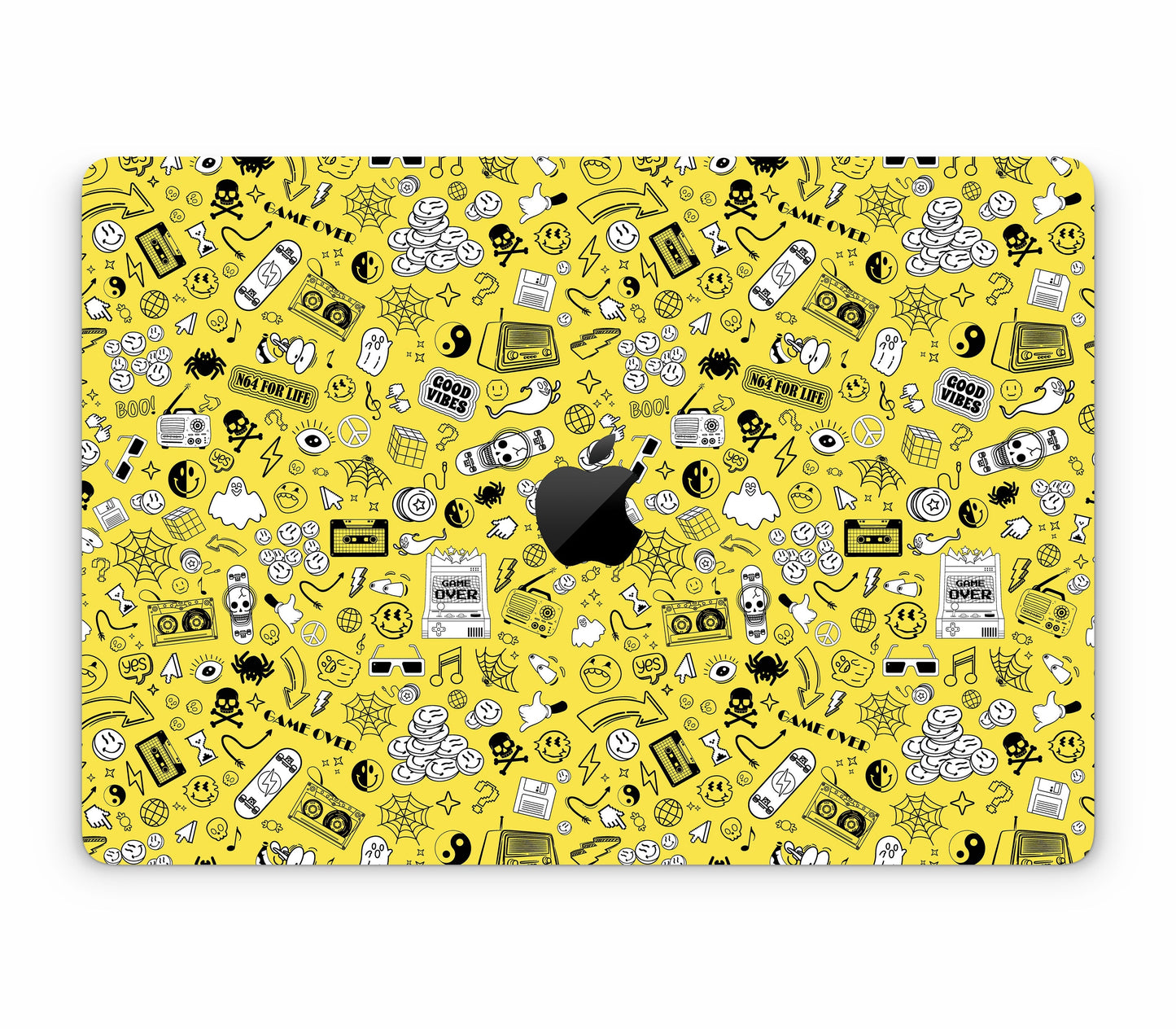 MacBook Pro 16" (2024, M4) skin, 90’s Nostalgia, top skin with logo cutout