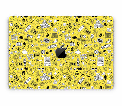MacBook Pro 16" (2024, M4) skin, 90’s Nostalgia, top skin with logo cutout