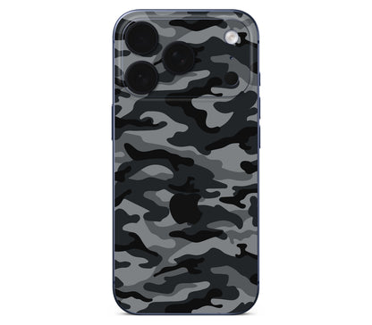 iPhone 18 Pro skin, Urban Camo, back skin with logo cutout