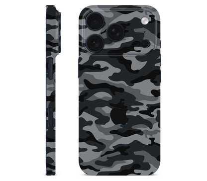 iPhone 18 Pro skin, Urban Camo, full wrap with logo cutout