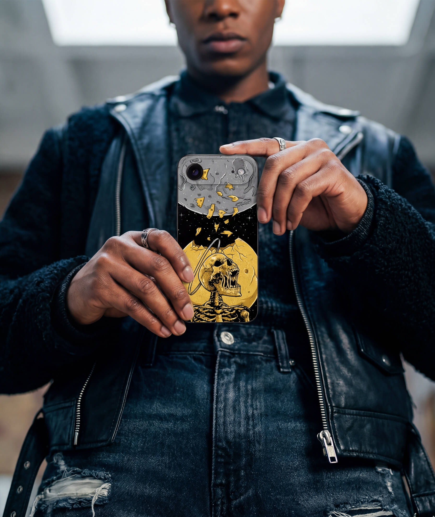 Skinociti Doomsday 3D textured iPhone skin with skull design