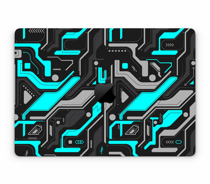 MacBook Pro 14" (2025, M5) skin, Code Rot (Glitch), top skin with logo cutout