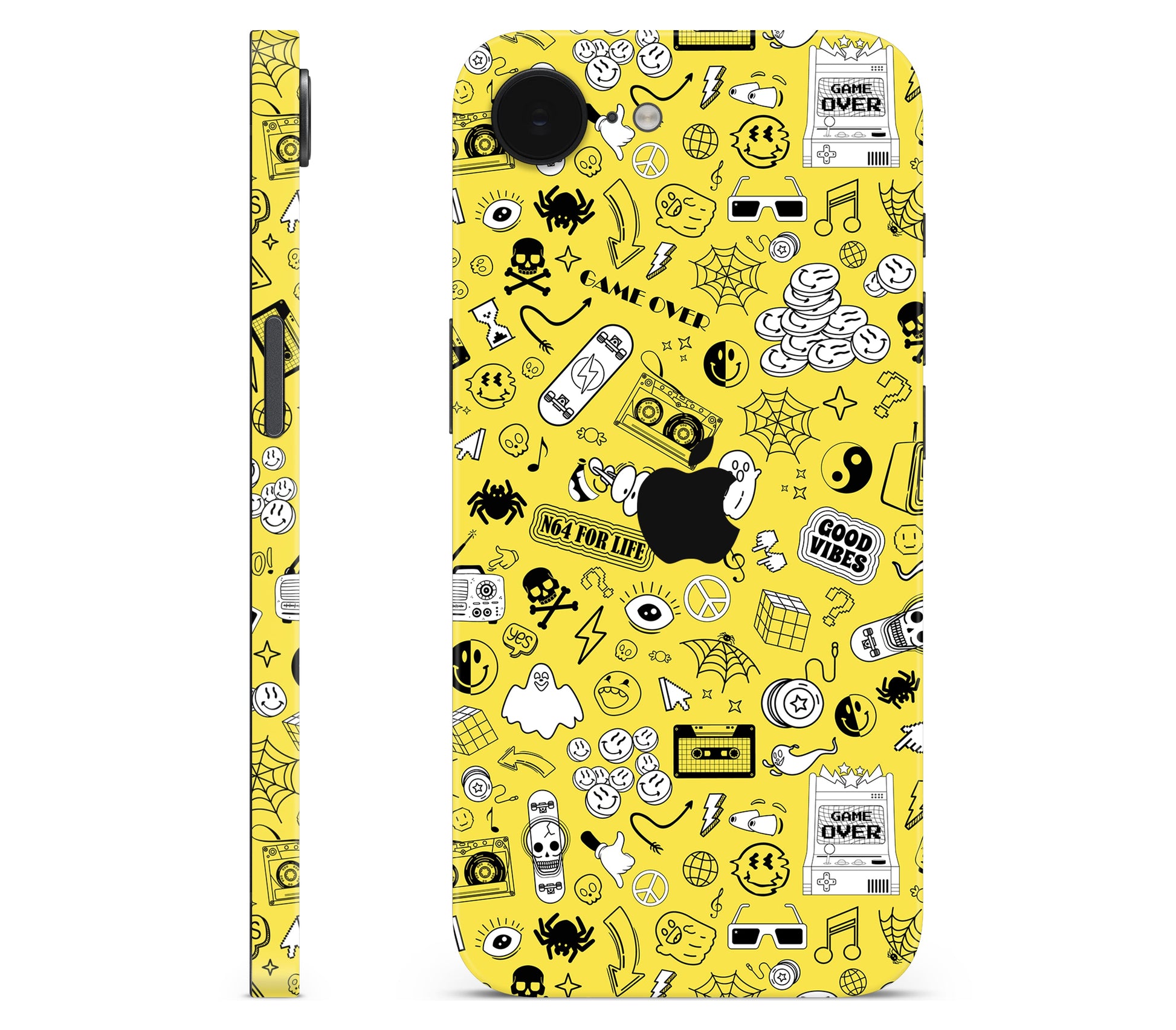 iPhone 17e skin, 90’s Nostalgia, full wrap with logo cutout