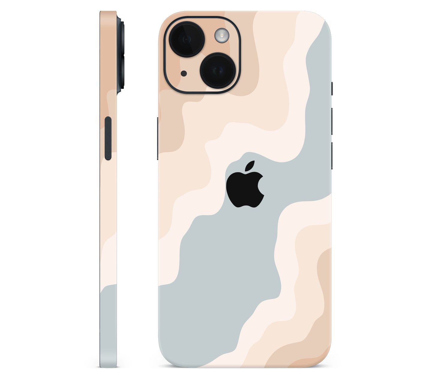 iPhone 14 Plus skin, Drift (Haze), full wrap with logo cutout