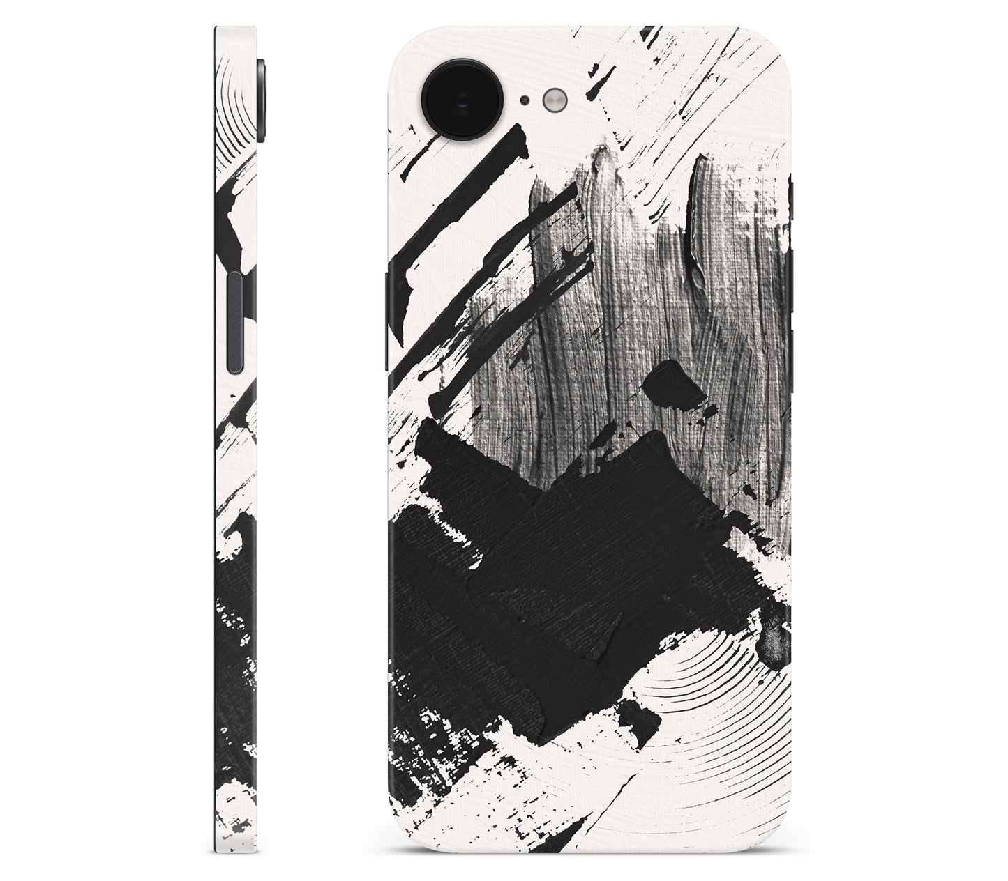 iPhone 17e skin, Black Noir, full wrap without logo cutout