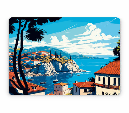 MacBook Air 15" (2025, M4) skin, Coastal Clouds, top skin without logo cutout