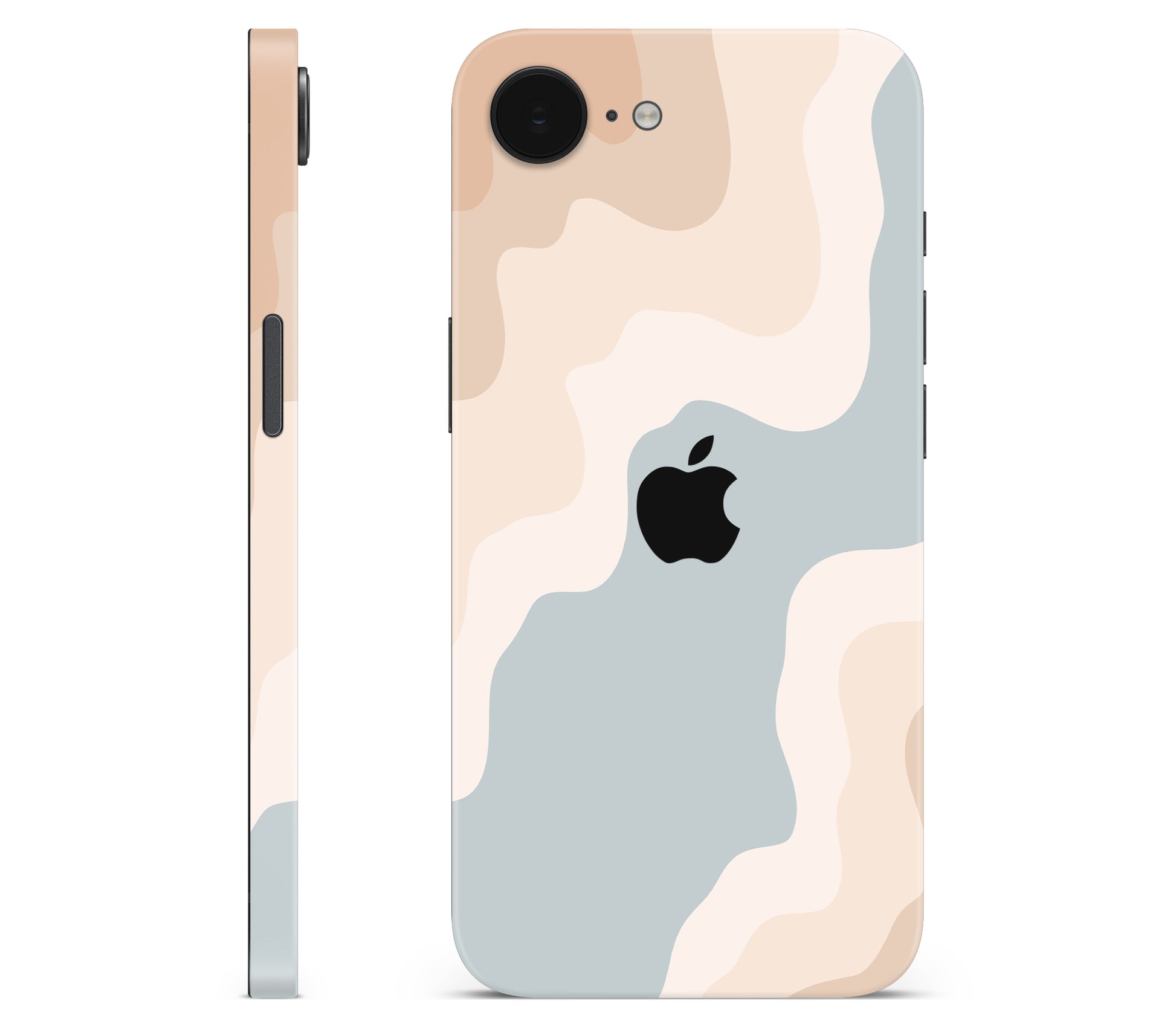 iPhone 16e skin, Drift (Haze), full wrap with logo cutout