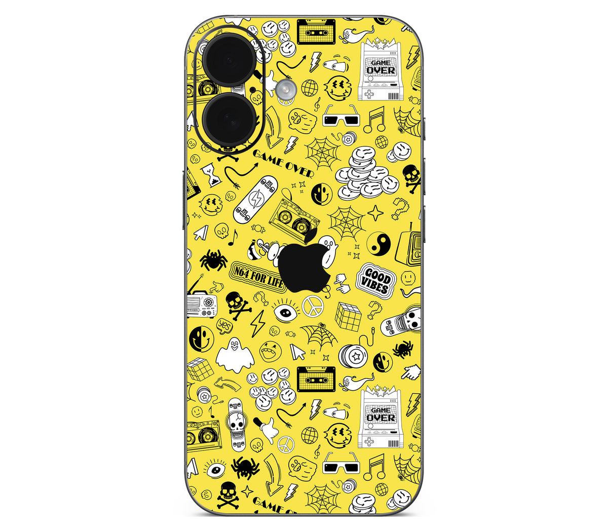 iPhone 17 skin, 90’s Nostalgia, back skin with logo cutout